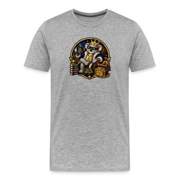 Königskoala: Fokus, Reichtum & Ziele - Männer Premium Bio T-Shirt - Grau meliert - Vorne - Damien (186cm)