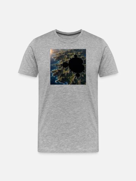Marine fractal above coast - Men's Premium Organic T-Shirt - heather grey