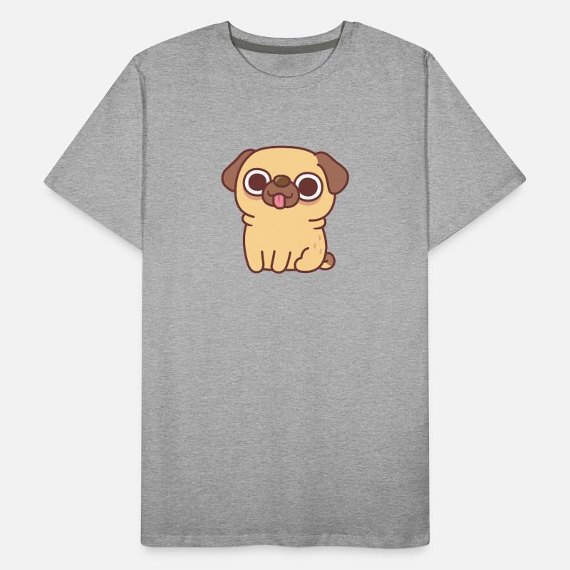 Niedlicher sitzender Reh-Mops Männer Premium Bio T-Shirt