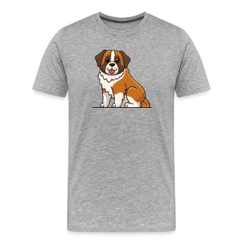 Bernhardiner (Comic) - Männer Premium Bio T-Shirt - Grau meliert - Vorne - Damien (186cm)
