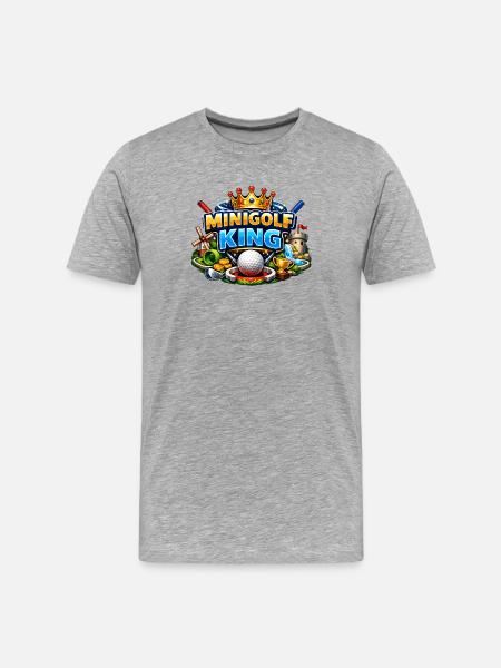 Minigolf King – King of Minigolf - Men's Premium Organic T-Shirt - heather grey
