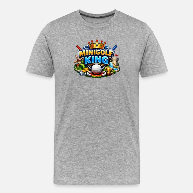 Minigolf King – König des Minigolfs - Männer Premium Bio T-Shirt - Grau meliert