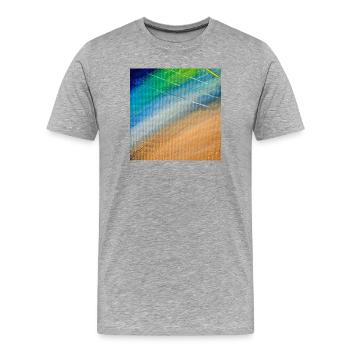 Farbfluss und Goldlinien - Männer Premium Bio T-Shirt - Grau meliert - Vorne - Damien (186cm)