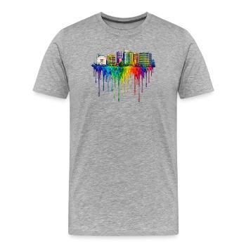 Art dégoulinant d’Oakland, Californie - T-shirt bio Premium Homme - gris chiné - Devant - Damien (186cm)