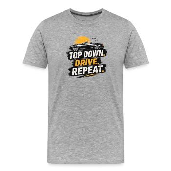 Top Down Drive Repeat Convertible - Men's Premium Organic T-Shirt - heather grey - Front - Damien (186cm)