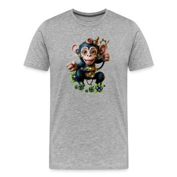 Combinaison Steampunk - T-shirt bio Premium Homme - gris chiné - Devant - Damien (186cm)