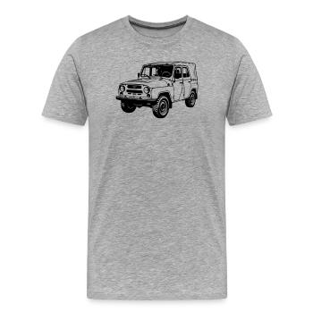 Véhicule tout-terrain UAZ - T-shirt bio Premium Homme - gris chiné - Devant - Damien (186cm)