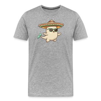 Sombrero drôle de baleine - T-shirt bio Premium Homme - gris chiné - Devant - Damien (186cm)