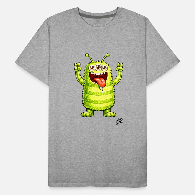 Monstre lime fluo à poils T-shirt bio Premium Homme