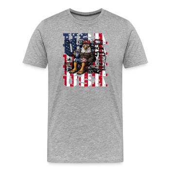  USA Merica Chug Life Stars Stripes And Bad - Männer Premium Bio T-Shirt - Grau meliert - Vorne - Damien (186cm)