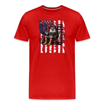  USA Merica Chug Life Stars Stripes And Bad - Männer Premium Bio T-Shirt - Rot - Vorne - Damien (186cm)