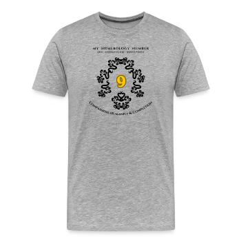 Numéro 9 Symbole de la compassion et de l’humanité - T-shirt bio Premium Homme - gris chiné - Devant - Damien (186cm)