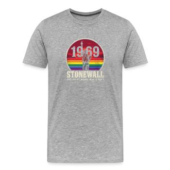 Pride Month LGBT – Stonewall 1969 - Männer Premium Bio T-Shirt - Grau meliert - Vorne - Damien (186cm)