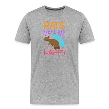 Rat, rat de maison, propriétaire de rats, amoureux des rats - T-shirt bio Premium Homme - gris chiné - Devant - Damien (186cm)