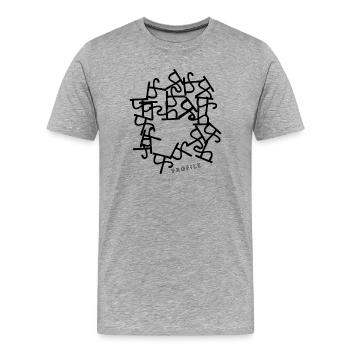 Profile - Männer Premium Bio T-Shirt - Grau meliert - Vorne - Damien (186cm)