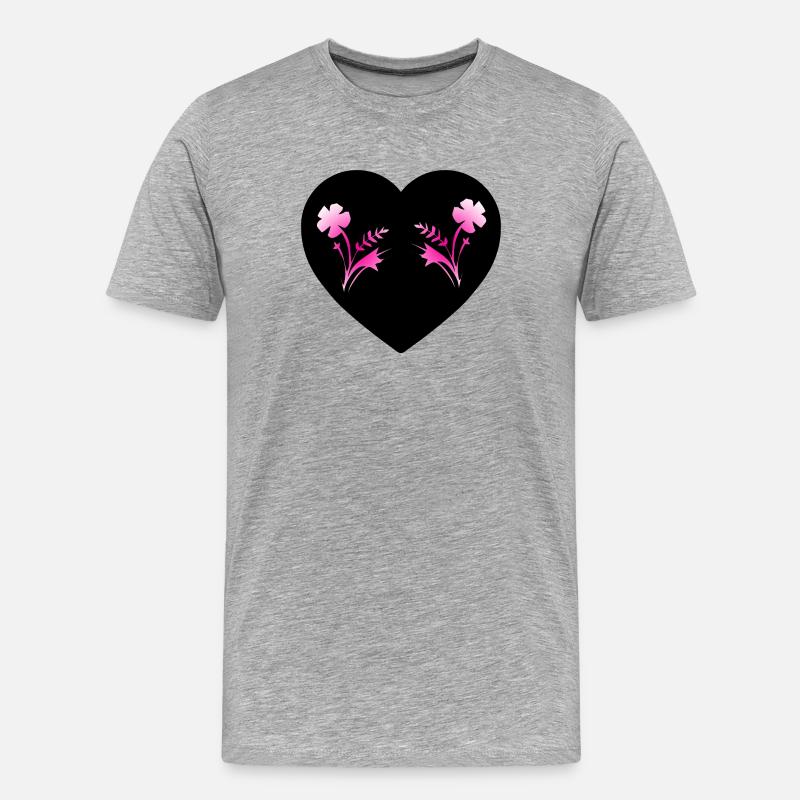 Blumen - Männer Premium Bio T-Shirt - Grau meliert