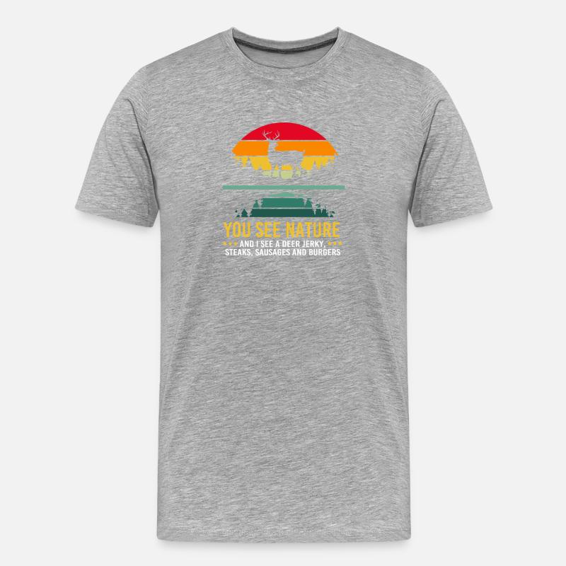 Bogen Bogenschütze Bogenschießen - Männer Premium Bio T-Shirt - Grau meliert