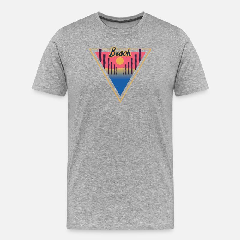 Beach Triangle - Männer Premium Bio T-Shirt - Grau meliert