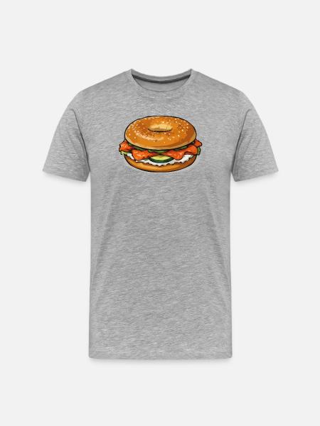 Bagel Pop Art Illustration - Men's Premium Organic T-Shirt - heather grey