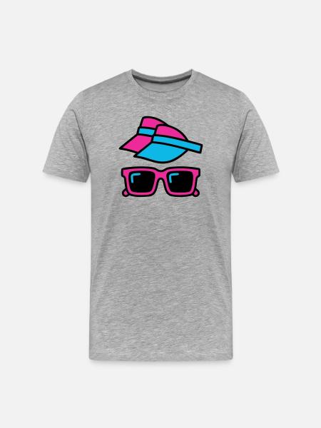 80s Sun Visor Glasses Set - Men's Premium Organic T-Shirt - heather grey