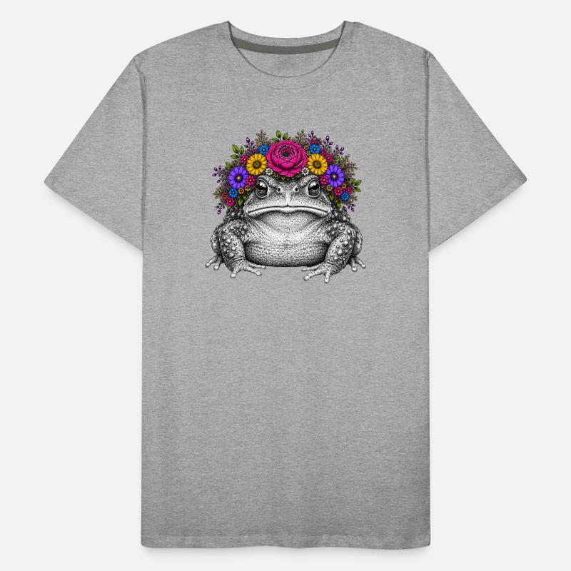Crapaud avec couronne de fleurs T-shirt bio Premium Homme