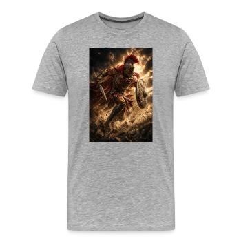Stormbound Crusader Knight - Men's Premium Organic T-Shirt - heather grey - Front - Damien (186cm)