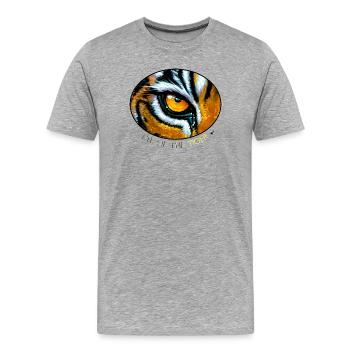 Auge des Tigers Abbildung in einem Oval - Männer Premium Bio T-Shirt - Grau meliert - Vorne - Damien (186cm)