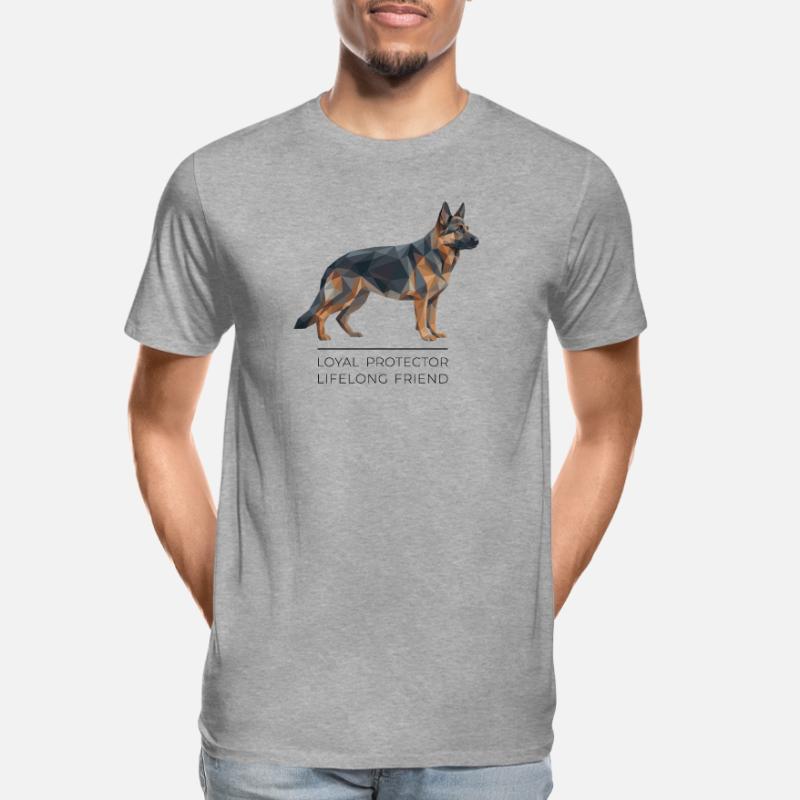 German Shepherd Low-Poly - Loyal, brave, true Männer Premium Bio T-Shirt