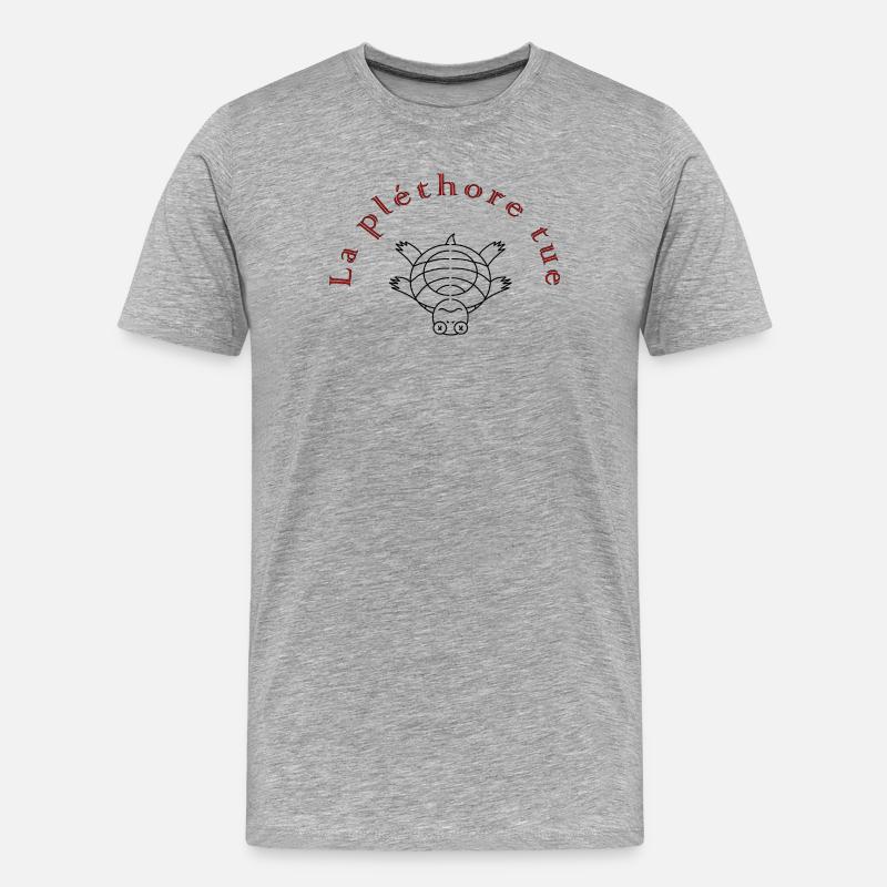 Die Plethora tötet Black - Männer Premium Bio T-Shirt - Grau meliert
