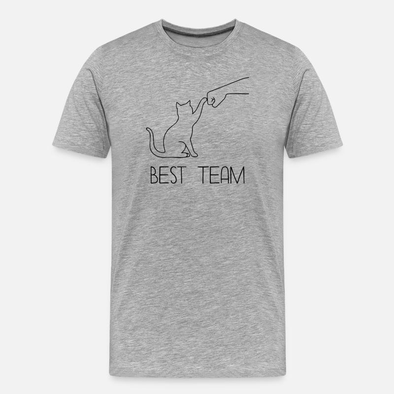 Équipe Chat Poing - T-shirt bio Premium Homme - gris chiné