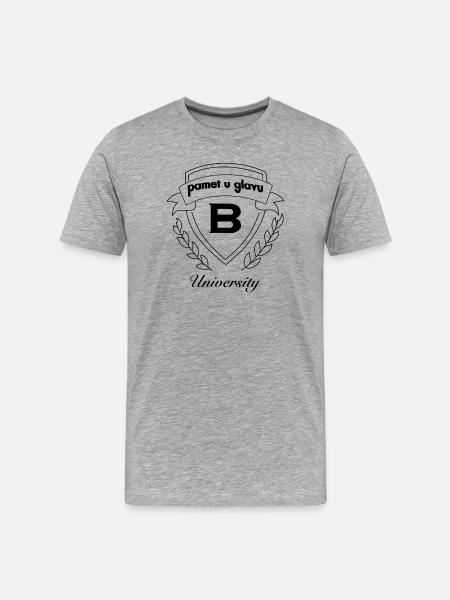 pamet u glavu - Männer Premium Bio T-Shirt - Grau meliert