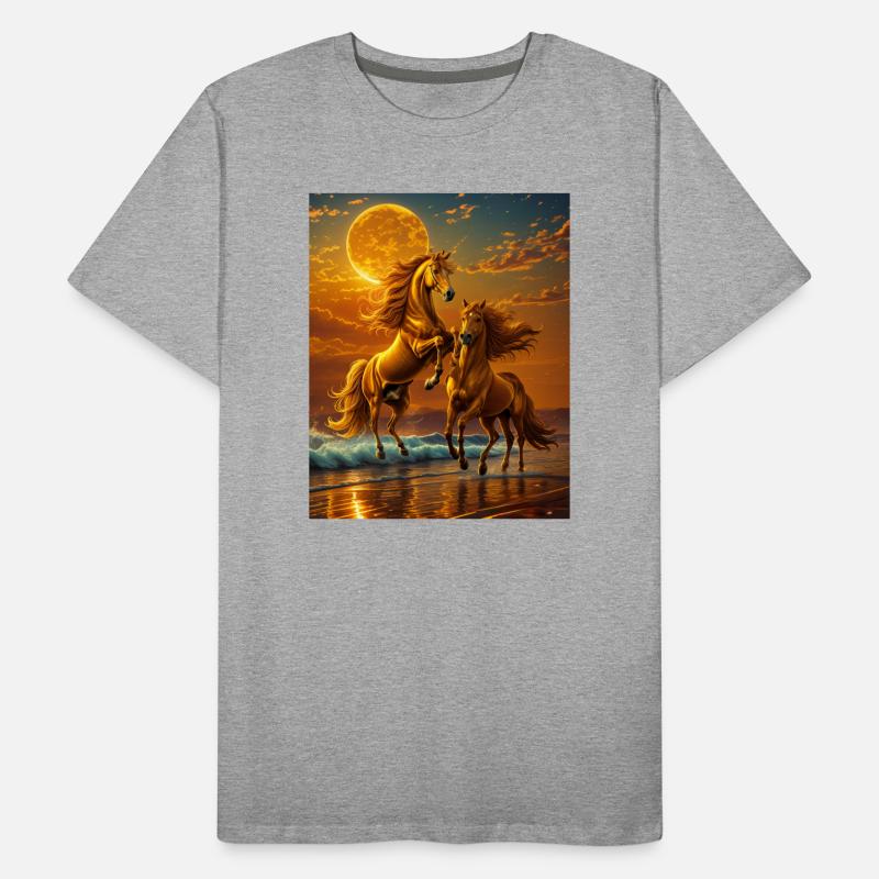 Sabots de clair de lune sur la mer du soir T-shirt bio Premium Homme