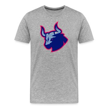 Taurus Blue Neon Outline - Men's Premium Organic T-Shirt - heather grey - Front - Damien (186cm)