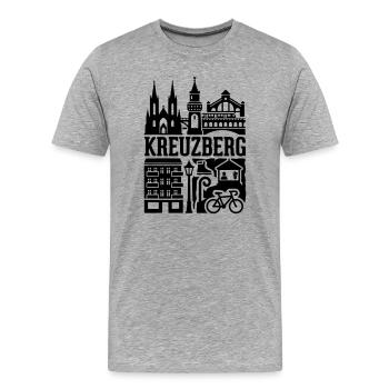 Berlin Kreuzberg in a Nutshell - Männer Premium Bio T-Shirt - Grau meliert - Vorne - Damien (186cm)