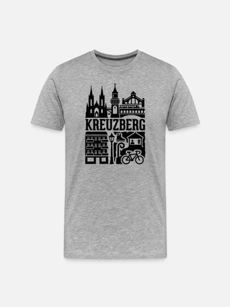 Berlin Kreuzberg in a Nutshell - Männer Premium Bio T-Shirt - Grau meliert