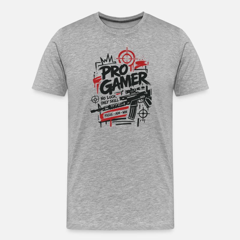 Gaming Lover Controller Graphics - Men's Premium Organic T-Shirt - heather grey