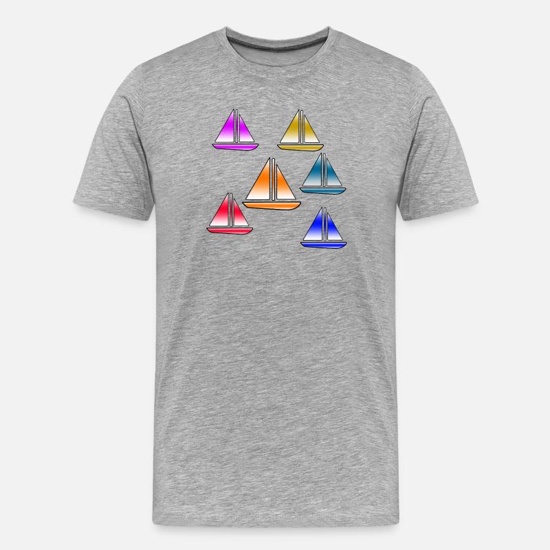 Segeln - Männer Premium Bio T-Shirt - Grau meliert