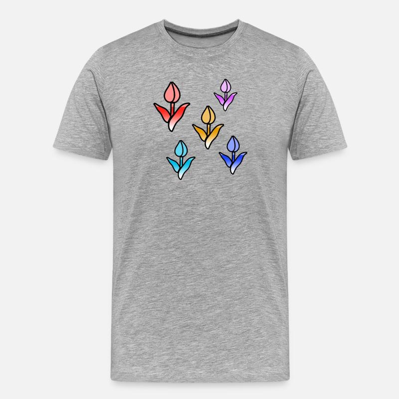 Fleur - T-shirt bio Premium Homme - gris chiné