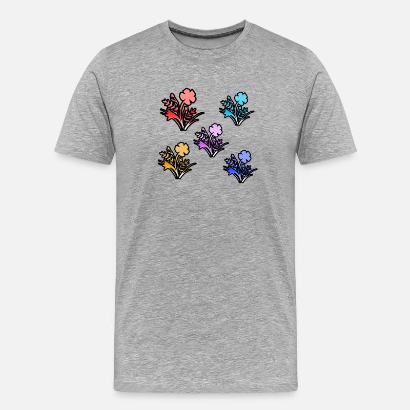 Fleur - T-shirt bio Premium Homme - gris chiné