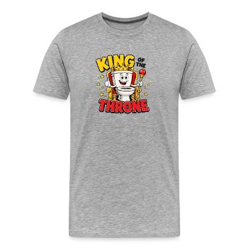Roi du Trône Toilettes amusantes - T-shirt bio Premium Homme - gris chiné - Devant - Damien (186cm)