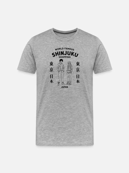 Shinjuku Shopping Japan - Männer Premium Bio T-Shirt - Grau meliert