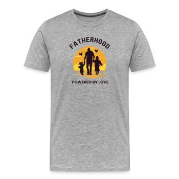 Fatherhood Powered by Love - Men's Premium Organic T-Shirt - heather grey - Front - Damien (186cm)