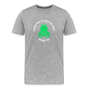 Rejet du courage de la grenouille toxique - T-shirt bio Premium Homme - gris chiné - Devant - Damien (186cm)