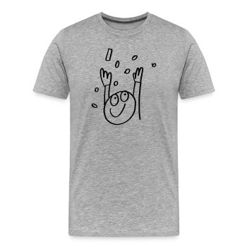 LetsCelebrate - Männer Premium Bio T-Shirt - Grau meliert - Vorne - Damien (186cm)