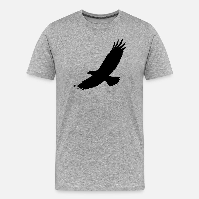 Falke im Flug - Männer Premium Bio T-Shirt - Grau meliert