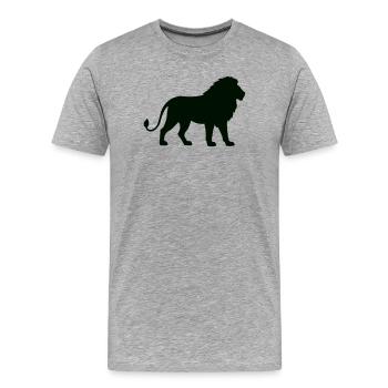 Lion lion - T-shirt bio Premium Homme - gris chiné - Devant - Damien (186cm)