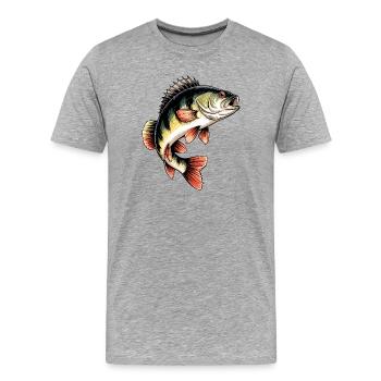 Barsch Motiv - Männer Premium Bio T-Shirt - Grau meliert - Vorne - Damien (186cm)
