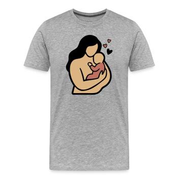 Mom Baby Hug Boho - Men's Premium Organic T-Shirt - heather grey - Front - Damien (186cm)
