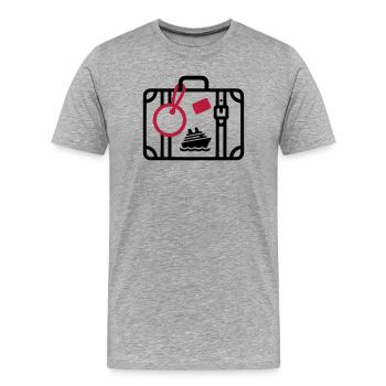 Suitcase Travel Cruise Vacation - Men's Premium Organic T-Shirt - heather grey - Front - Damien (186cm)