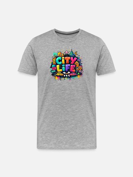 City_Life - Men's Premium Organic T-Shirt - heather grey